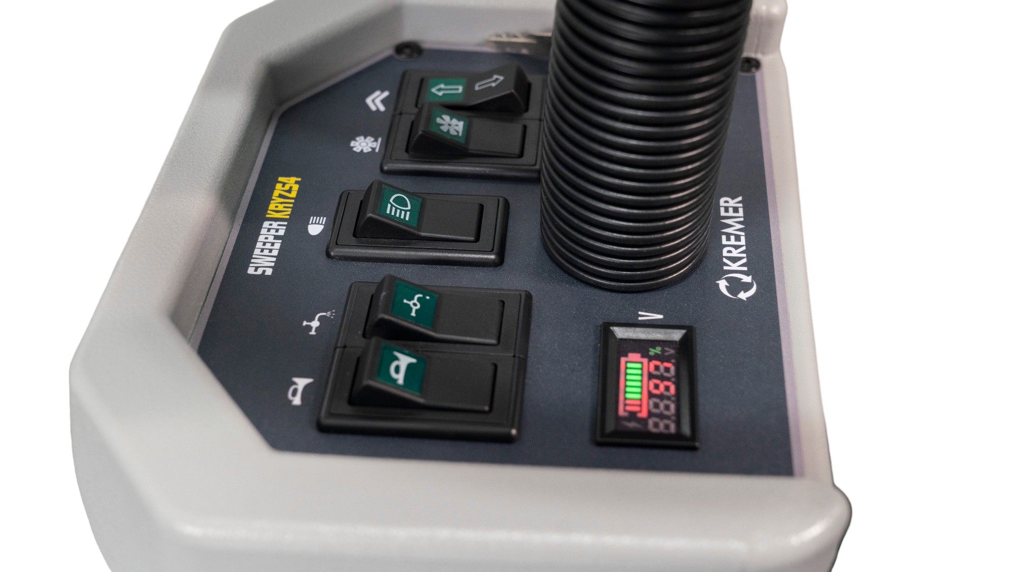 Aufsitz-Kehrmaschine Kremer KRYZS4 – 6.380 m²/h, Akku 48 V / 55 Ah