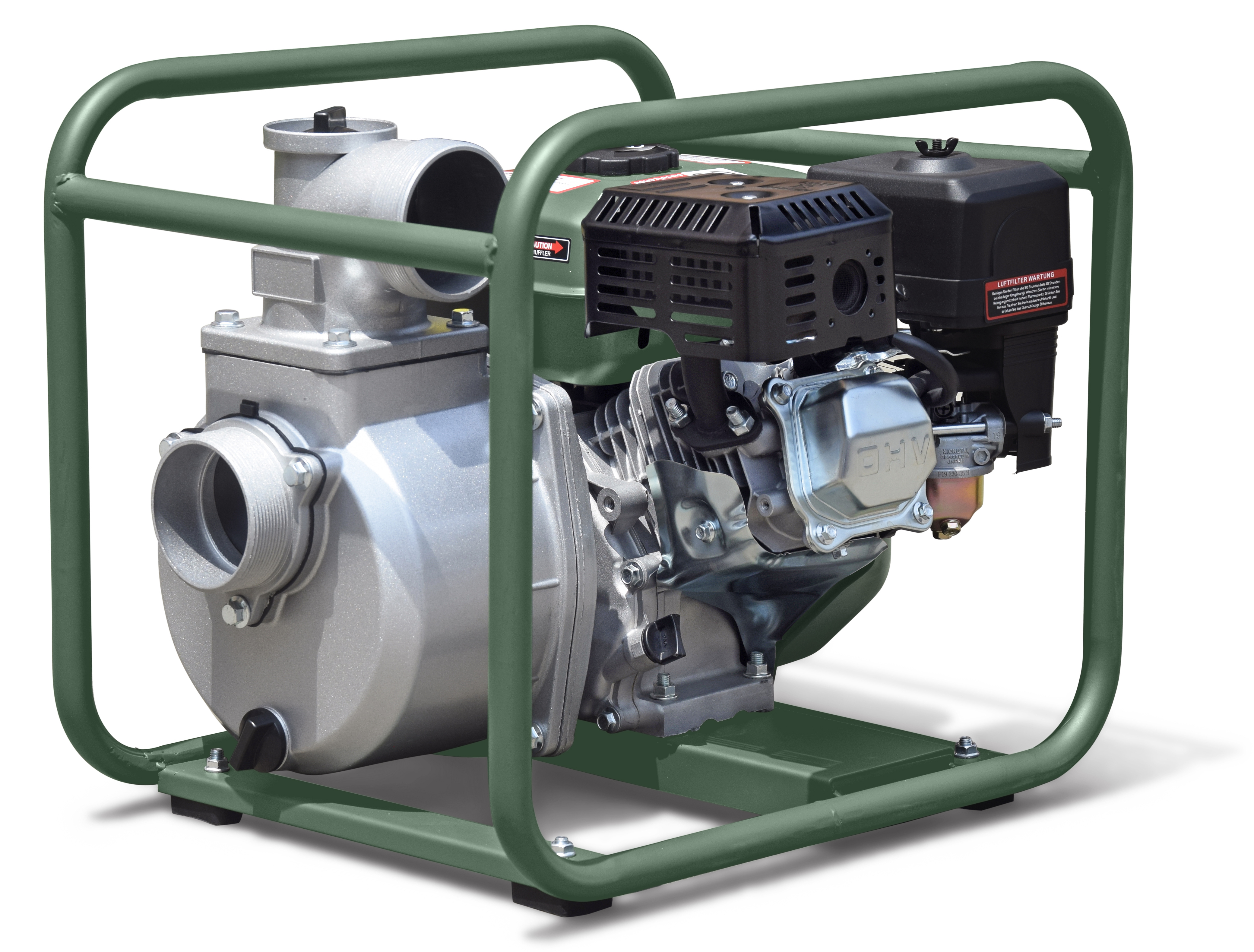 DeTec. Benzin-Wasserpumpe 3 Zoll – 60.000 l/h, 7 PS, 28 m Förderhöhe
