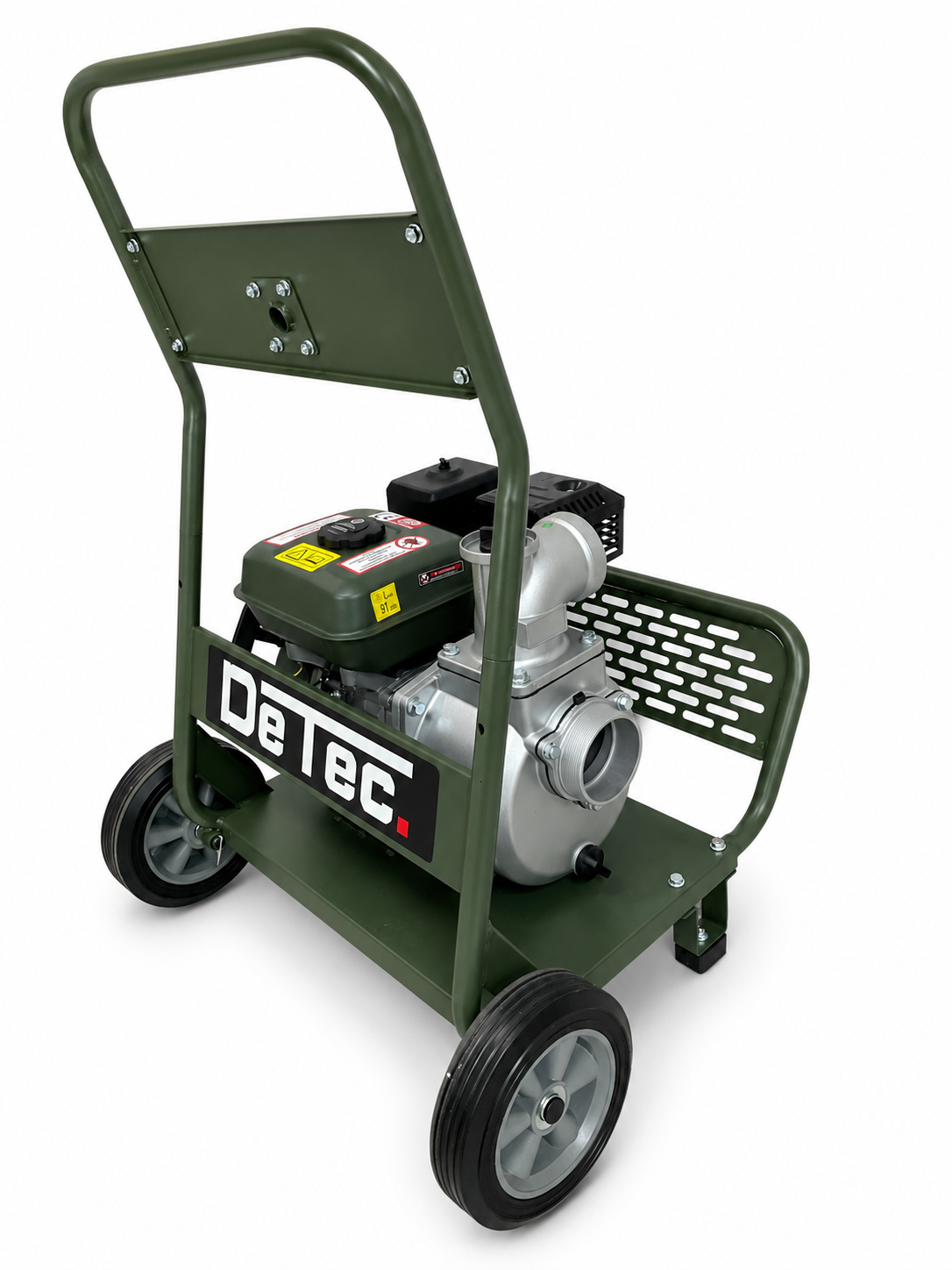 DeTec. Benzin-Wasserpumpe 3 Zoll mit Gestell – 60.000 l/h, 7 PS