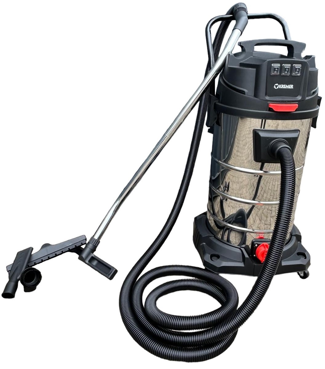 Industriesauger 3.000 W – 100-Liter-Edelstahlbehälter, 3 Motoren, Nass und Trocken