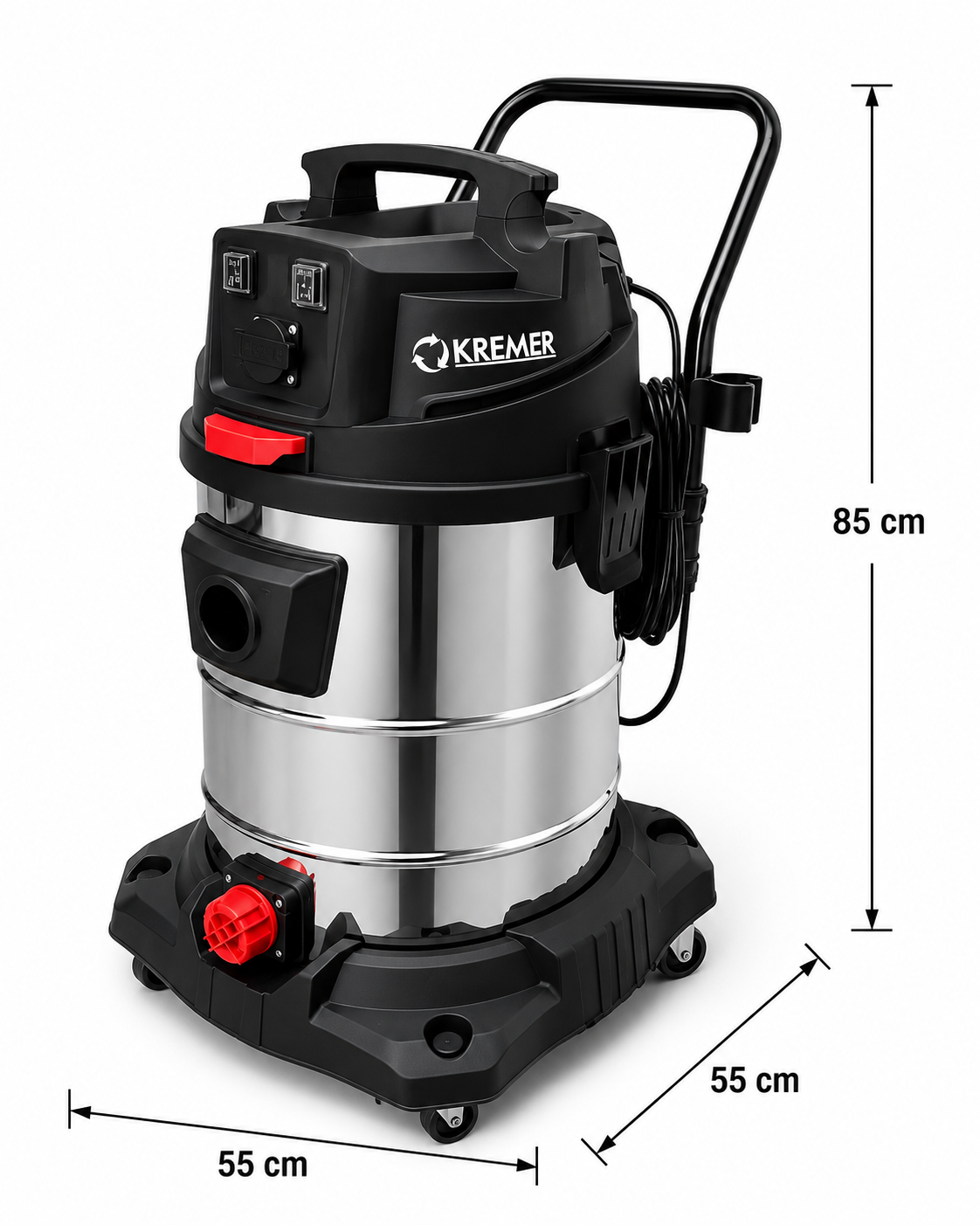 Industriesauger 2.400 W – 65-Liter-Behälter, Nass und Trocken