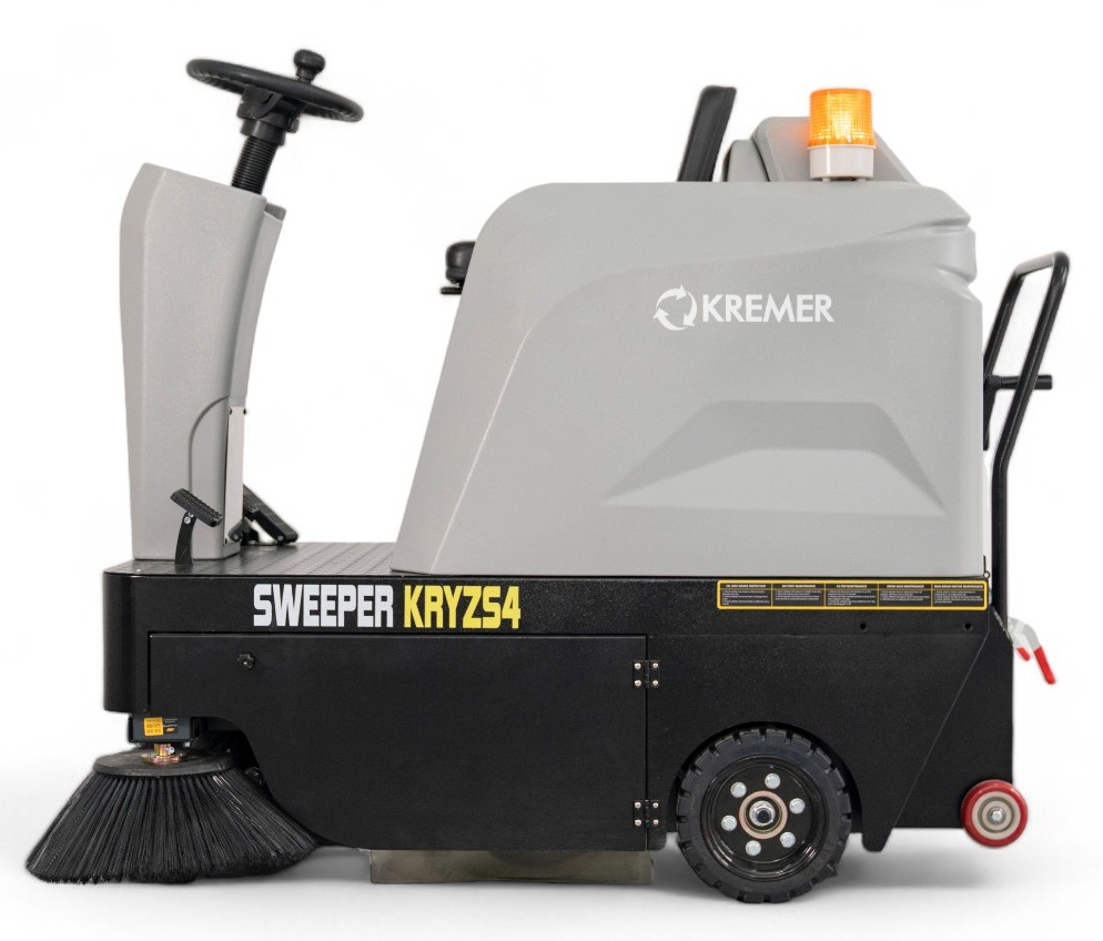 Aufsitz-Kehrmaschine Kremer KRYZS4 – 6.380 m²/h, Akku 48 V / 55 Ah