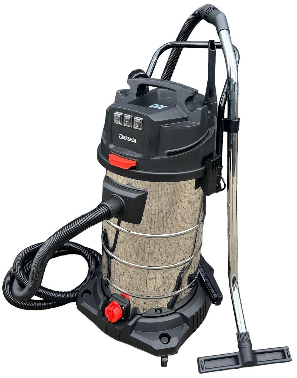 Industriesauger 3.000 W – 100-Liter-Edelstahlbehälter, 3 Motoren, Nass und Trocken