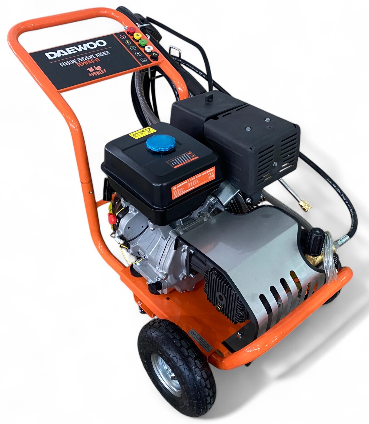 DAEWOO Benzin-Hochdruckreiniger 15 PS mit 21-Zoll-Flächenreiniger – Kombiset