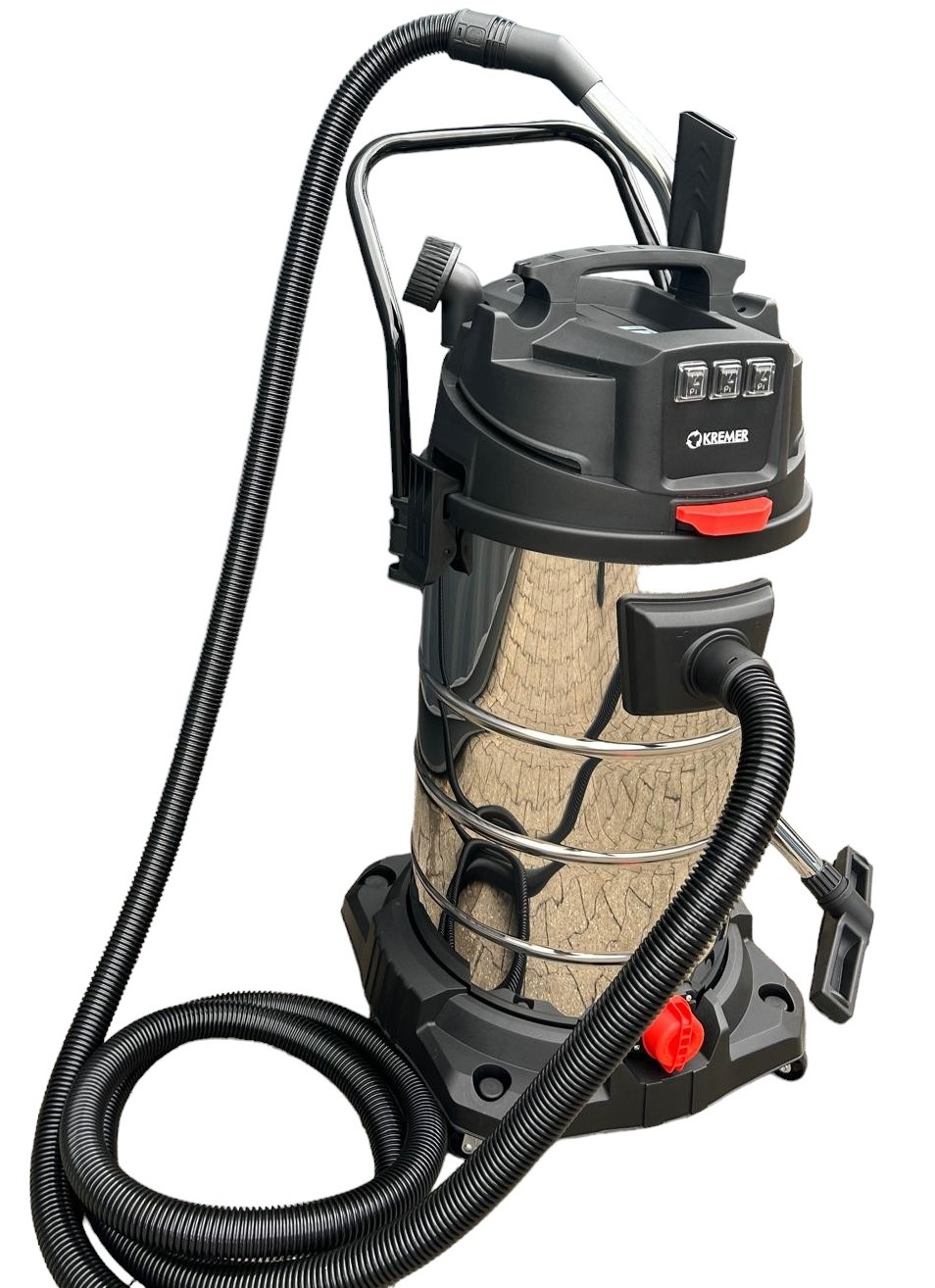 Industriesauger 3.000 W – 100-Liter-Edelstahlbehälter, 3 Motoren, Nass und Trocken
