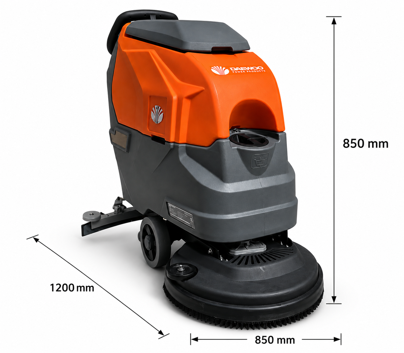 Nachläufer-Scheuersaugmaschine DAEWOO DSD600 – 51 cm Arbeitsbreite, Akku 24 V / 100 Ah