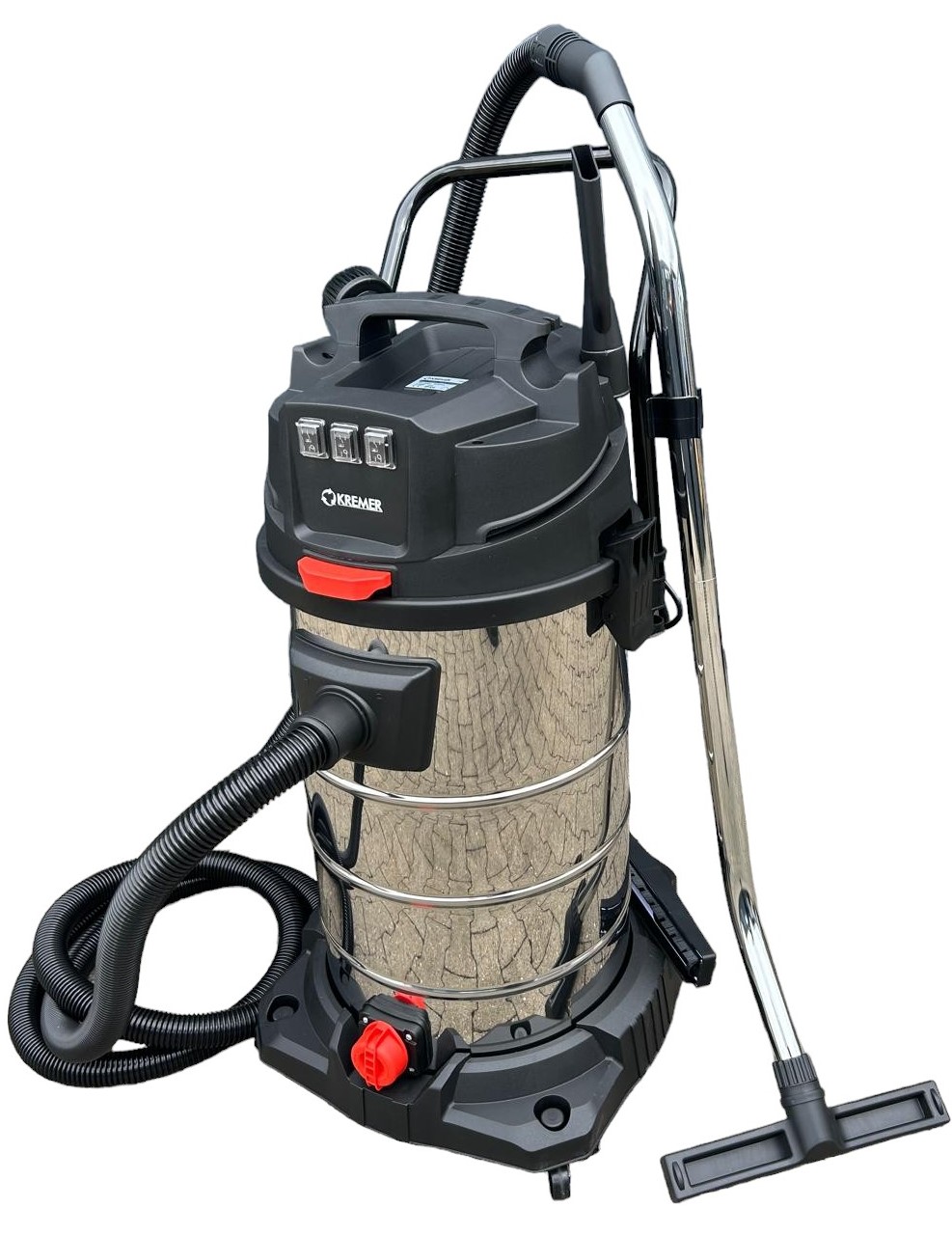 Industriesauger 3.000 W – 100-Liter-Edelstahlbehälter, 3 Motoren, Nass und Trocken