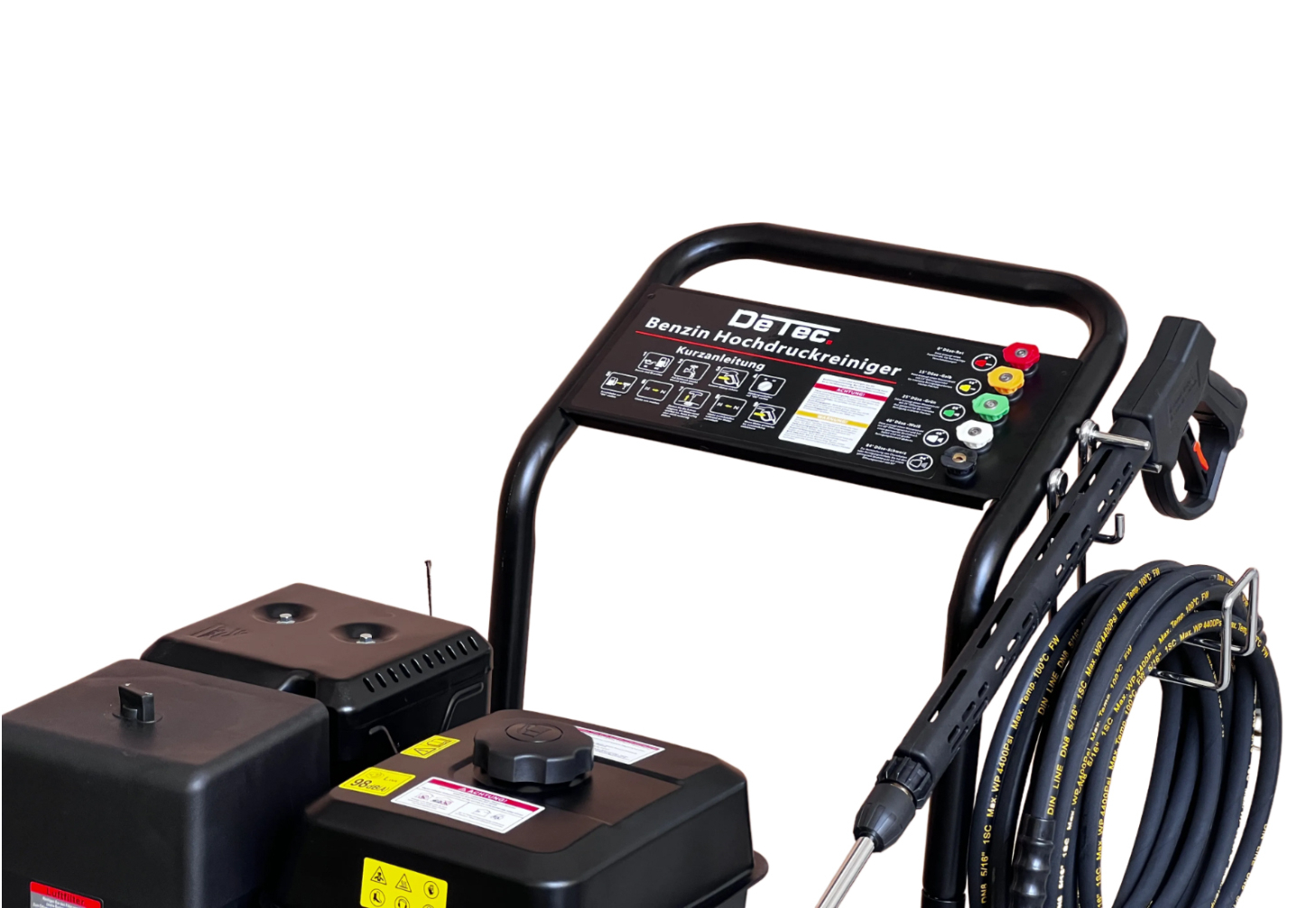 DeTec. Benzin-Hochdruckreiniger DT-LB250A 15 PS – 250 bar mit Dreckfräse