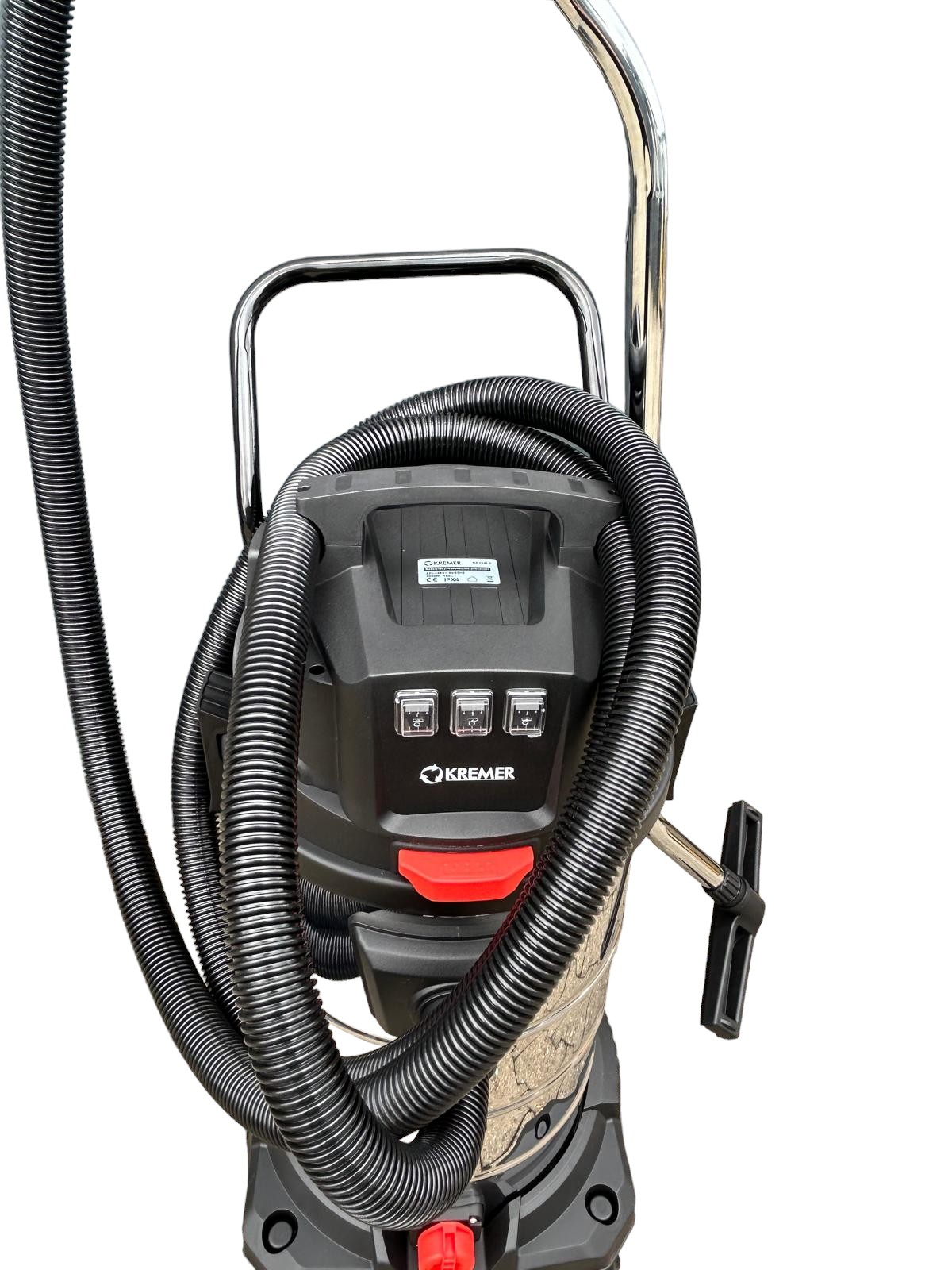 Industriesauger 3.000 W – 100-Liter-Edelstahlbehälter, 3 Motoren, Nass und Trocken